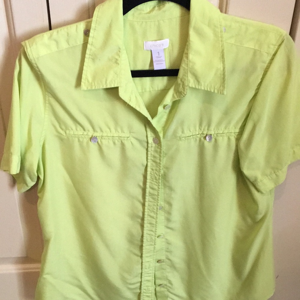 4 for $30! Size 1 Chico’s lime green blouse